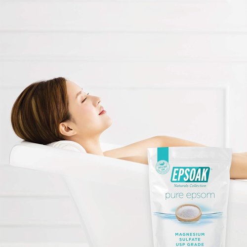 Epsoak Epsom Salt - 5 lb Unscented Magnesium Sulfate USP | Resealable Bag, Made in The USA