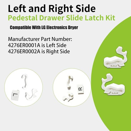 LG Electronics Pedestal Drawer Slide Latch Kit - Left & Right Replacement Assembly for Dryers