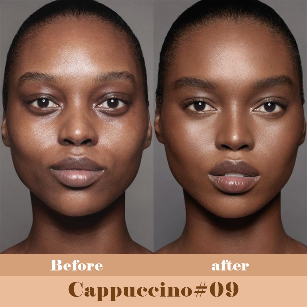 Skiennix Liquid Concealer - Full Coverage Under Eye Brightener for Dark Circles | Vegan & Cruelty-Free, 09 Cappuccino