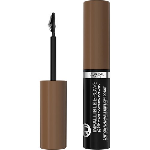 L'Oreal Paris Infallible Brow Mascara - 24H Volumizing Eyebrow Makeup for 2X Fuller Look | Light Brunette, 0.13 Fl Oz