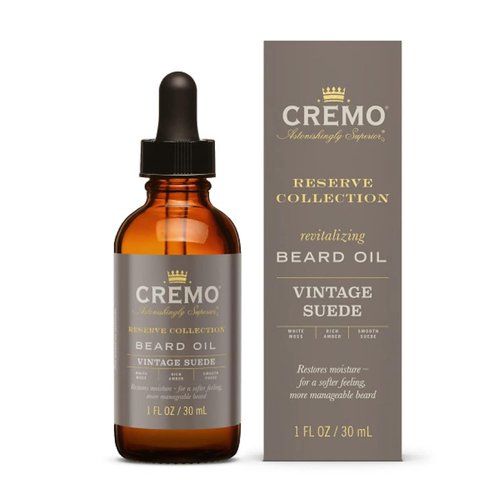 Cremo Beard Oil - Vintage Suede | Restore Moisture & Soften Beard, 1 Fl Oz