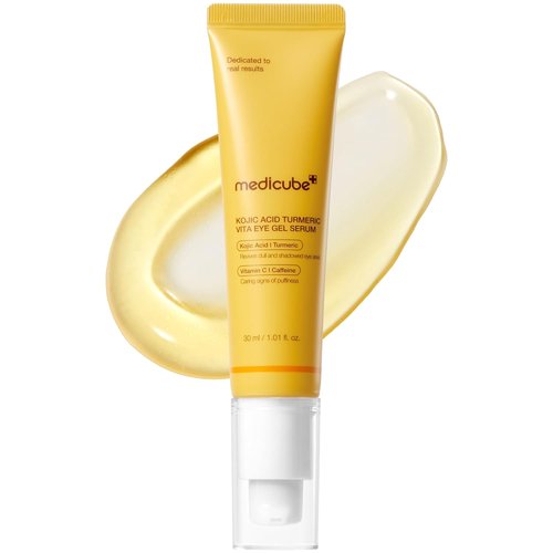 Medicube Eye Serum - Brightening Gel with Kojic Acid & Turmeric | Hydrating Formula with Vitamin C, Retinol & Caffeine | 1.01 fl. oz