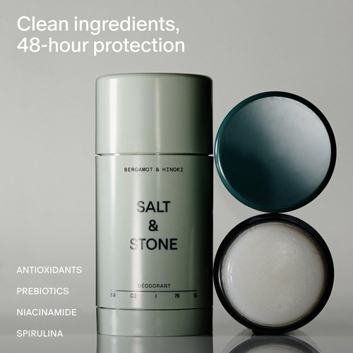 Salt & Stone Aluminum-Free Deodorant - Extra Strength 48-Hour Protection | Trio Set with Seaweed Extracts, Niacinamide & Prebiotics
