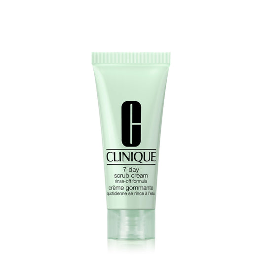 Clinique 7 Day Daily Gentle Face Exfoliator Lightweight Scrub Cream With Silica For All Skin Types, Mini Travel Size, 0.5 Fl Oz