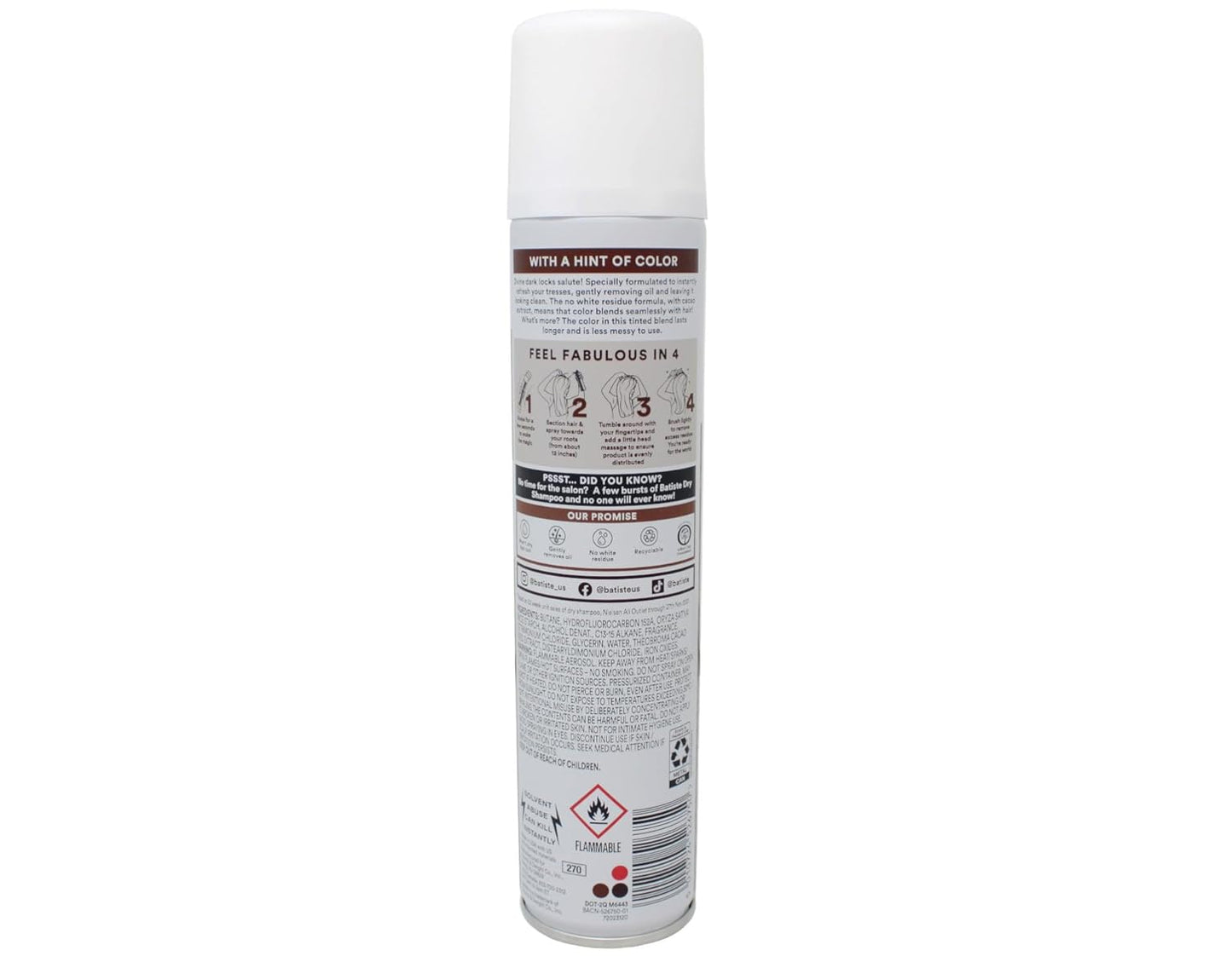 Batiste Dry Shampoo for Dark Hair - Oil Absorbing Formula | 3.81 oz (Pack of 2)