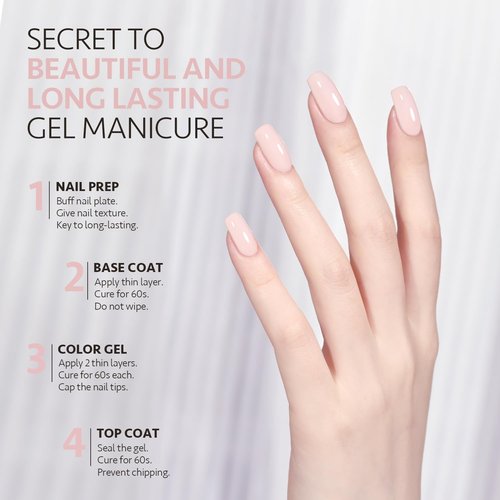 GAOY Pastel Gel Nail Polish Set, 8 Pink Green Blue Colors Soak Off Gel Polish Kit for Salon and Nail Art DIY at Home
