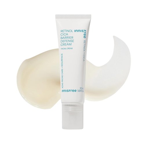 Innisfree Retinol Cica Barrier Cream - Calming Korean Moisturizer for Sensitive, Acne-Prone Skin