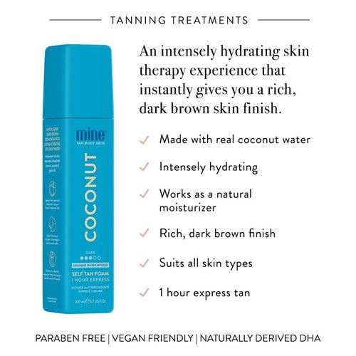 MineTan Coconut Duo Self Tan Bundle - Express 1 Hour | 2 Coconut Tanner Mousses, Application Mitt & Exfoliating Glove