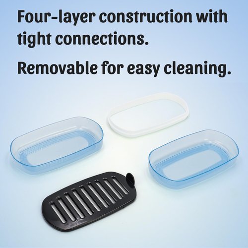 OZNER Clear Travel Soap Case - Leak-Proof Multi-Use Holder for Shampoo & Conditioner Bars | Blue, 1 Pack