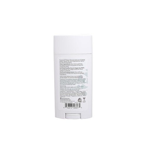 Purezero Deodorant - Eucalyptus Scent | Aluminum & Paraben Free | 24-Hour Odor Protection with Shea Butter & Coconut Oil (1 Pack)