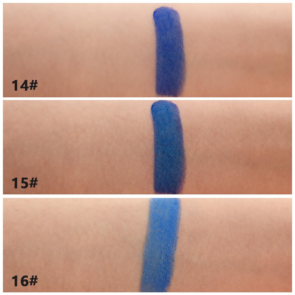 Skiennix Blue Lipstick Set - 3 Matte Cream Shades for Cosplay & Festival Makeup | Vegan Friendly