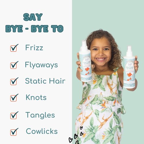 LANE & CO. Conditioning Detangler Spray for Kids - Vegan Leave-In Conditioner for Smoothing & Detangling | 8 oz. Bottle