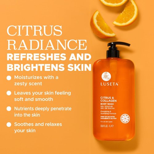 Luseta Citrus & Collagen Body Wash - Nourishing Cleanser for Enhanced Skin Elasticity | 33.8oz