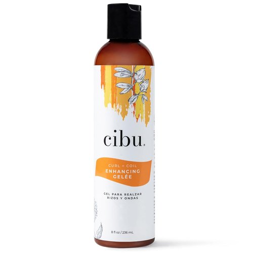 CIBU Curl + Coil Enhancing Gelée - Lightweight Curl Defining Gel for Curly & Wavy Hair - 8 Ounces