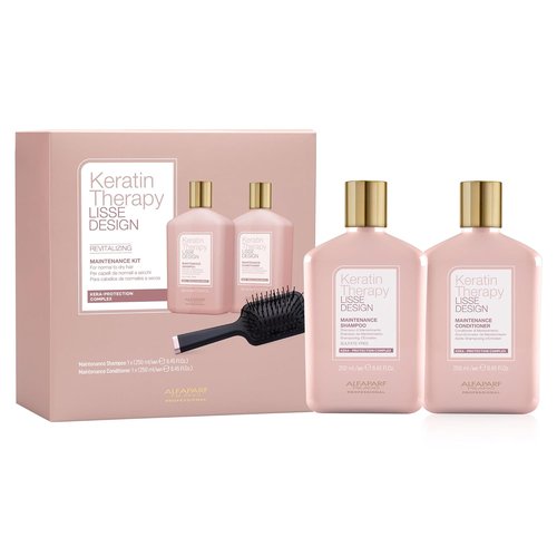 Alfaparf Milano Keratin Therapy Revitalizing Shampoo & Conditioner Set - Smoothing Formula for Damaged Hair - Adds Shine & Softness