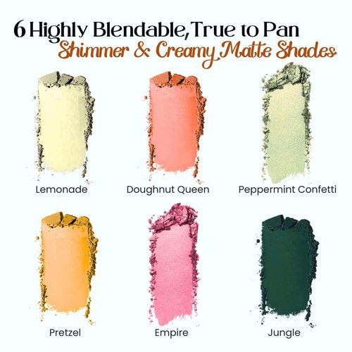 M2U NYC Eyeshadow Palette - 6 Pigmented Shades from Nude to Bold | Long-Lasting Colorful Palette