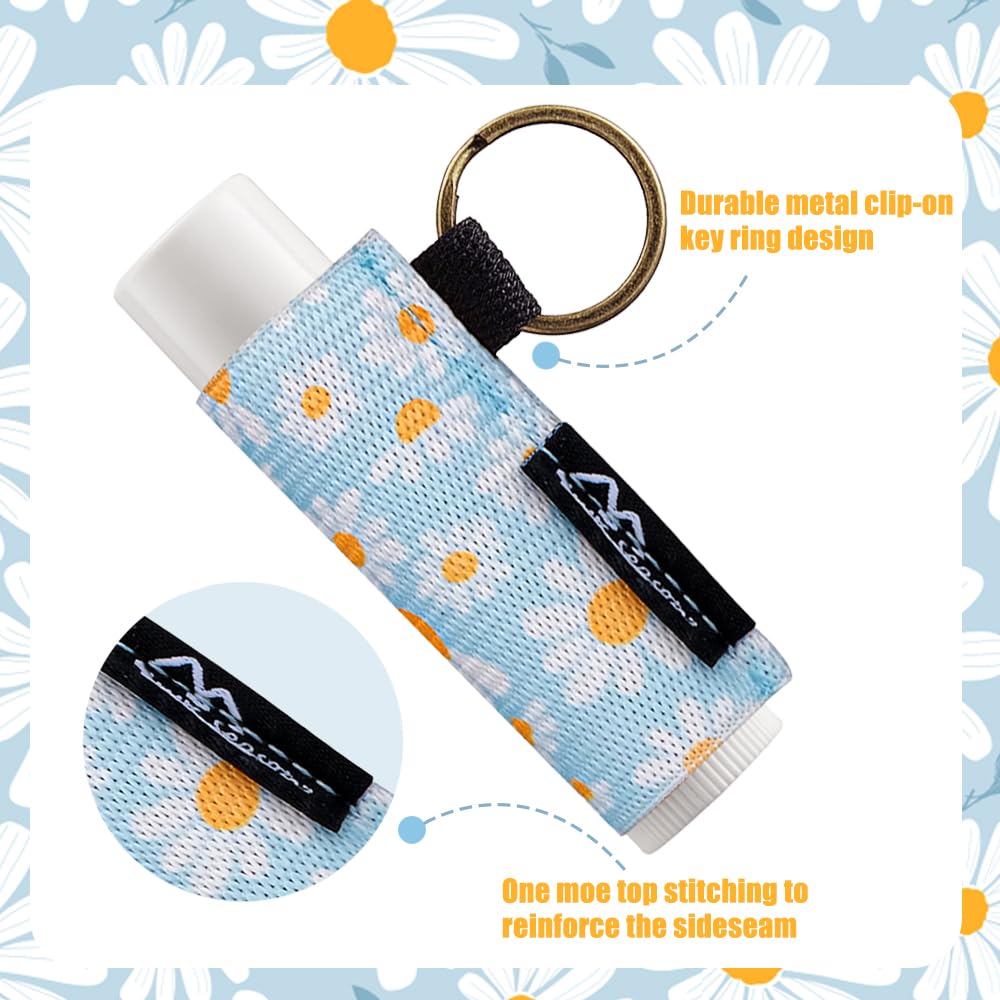 WK IEASON Lip Balm Holder Keychain - 3PCS Clip-On Lip Gloss Holders for Chapstick & Burt's Bees
