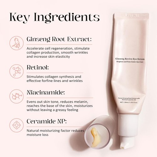 Revive Eye Serum - Dark Circle & Puffiness Eye Cream | Smooths Fine Lines, 30ml