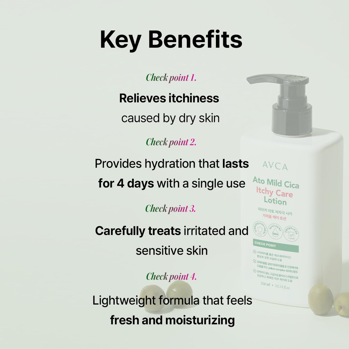 AVCA Cica Ceramide Lotion - Hypoallergenic Moisturizer for Sensitive Skin | 300ml (10.14 fl. oz) - Fragrance-Free, Plant-Based K-Beauty