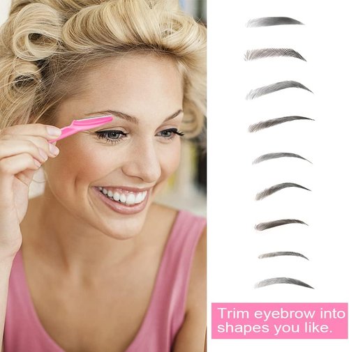 HFATMOS Eyebrow Razor - Multipurpose Exfoliating Dermaplaning Tool | 12 Pcs with Protective Cover for Men & Women