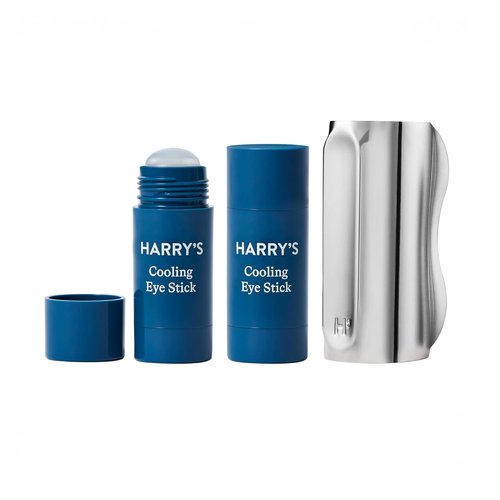 Harry's Cooling Eye Kit for Men - Gua Sha Depuffing Facial Massage Tool & 2 Cooling Eye Sticks