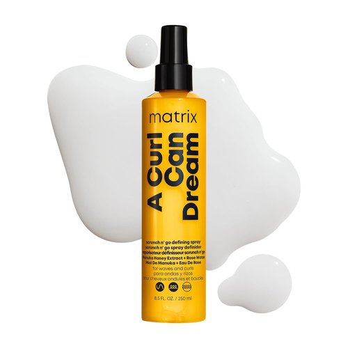 Matrix A Curl Can Dream Scrunch N' Go Defining Spray - Frizz Control & Heat Protection for Wavy/Curl Hair with Manuka Honey Extract