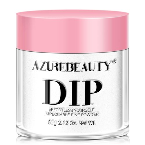 AZUREBEAUTY Dip Powder - Clear Acrylic Dipping Powder for French Nail Art | 60g Odor-Free, Long-Lasting, No Lamp Needed