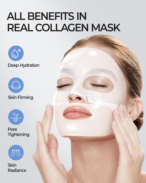 Regine Switzerland Bio-Collagen Face Masks - Hydrating Hydrogel for Fine Lines & Firming | 6 Pack