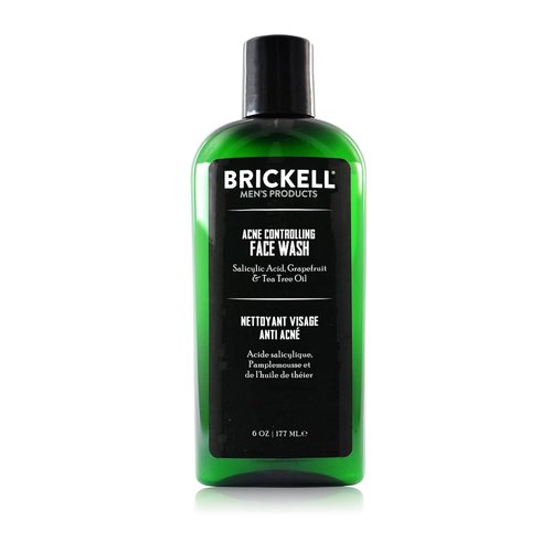 Brickell Men's Acne Face Wash - Natural & Organic Formula with 2% Salicylic Acid | 6 Ounces for Clear Skin