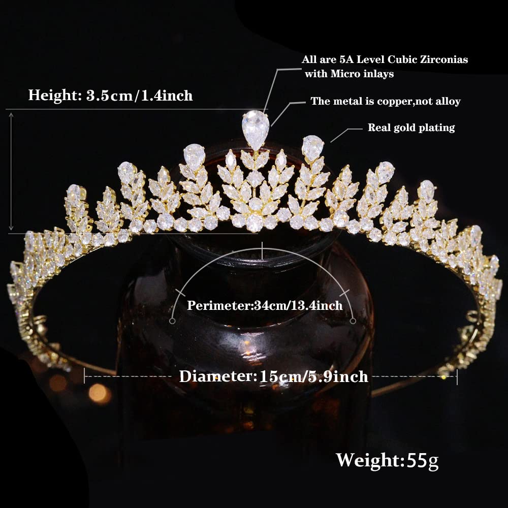 FASNAHOK CZ Wedding Bridal Tiaras for Women Prom Party Crowns Princess Queen Headpiece Sweet 16 Birthday Hair Accessories