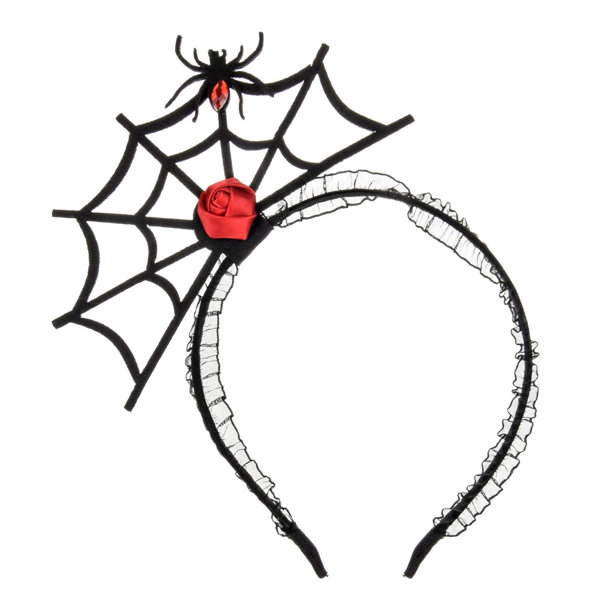 Love Sweety Halloween Spider Ghost Pumpkin Hair Hoop Cosplay Devil Headband (Spider Red Rose)