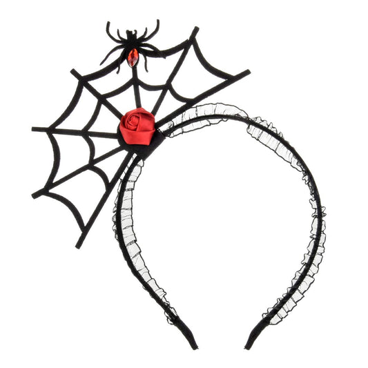 Love Sweety Halloween Spider Ghost Pumpkin Hair Hoop Cosplay Devil Headband (Spider Red Rose)