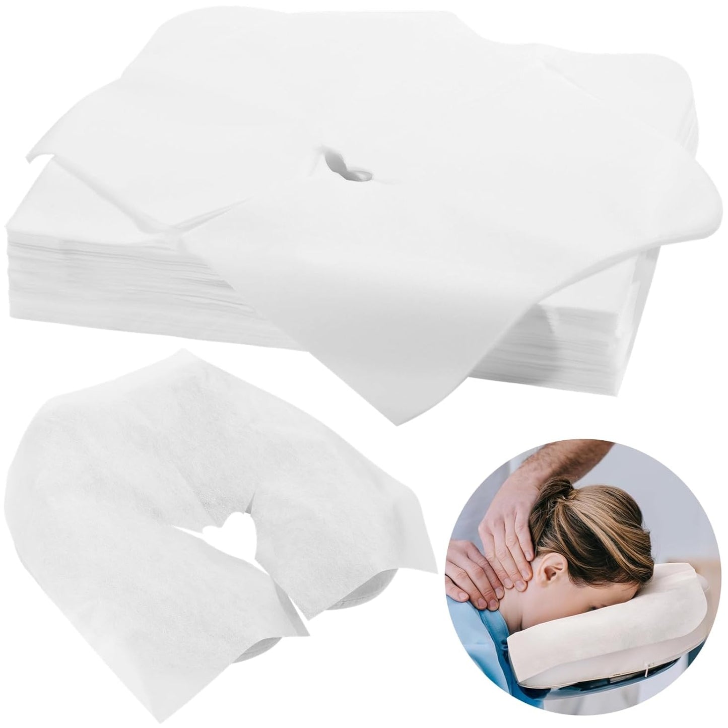 Skiennix Disposable Face Cradle Covers - 300PCS Massage Table Headrest Cushions for Salons