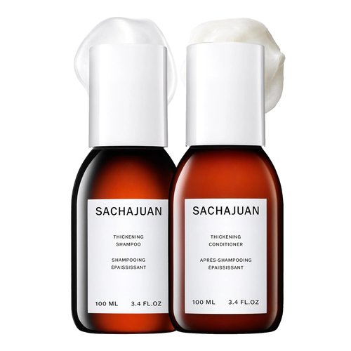 SACHAJUAN Thickening Shampoo & Conditioner Set - Ocean Silk Technology for Volume & Nourishment | Vegan, Paraben-Free | 2 x 3.4 oz