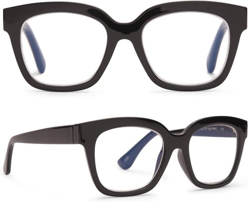 DIFF Ava Reading Glasses - Blue Light Blocking Oversized Readers | Stylish Lightweight Square Frames