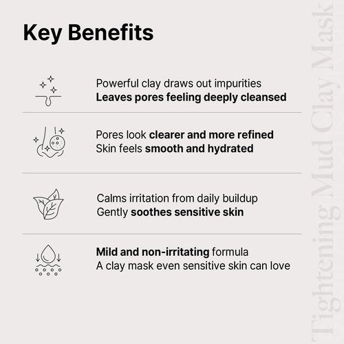 AVCA Pore Tightening Mud Clay Mask - Deep Cleansing with Kaolin & Bentonite, 200ml | Minimizes Pores