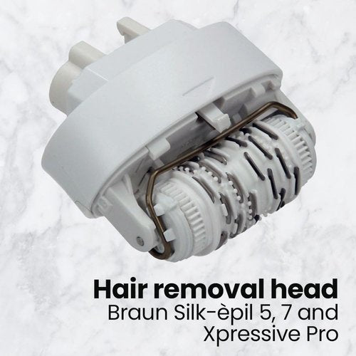 Braun Replacement Hair Removal Head - Compatible with Silkepil 7 & 5 | White, Model 67030946