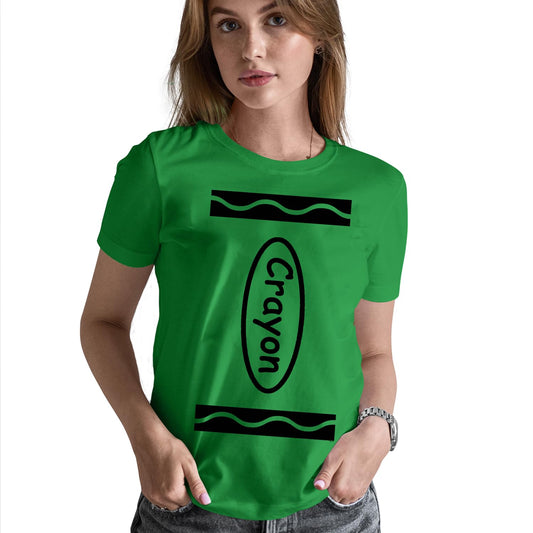 Veracco® Crayon Funny T-Shirts – Halloween Shirt for Women Girls Cool Halloween Costumes Adult Crayon Costume Irish Green