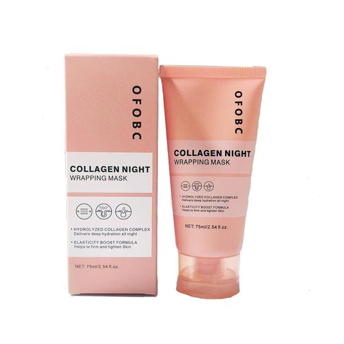 Regine Switzerland Collagen Night Wrapping Mask - Hydrating Peel-Off Facial Treatment | 2.53 fl. oz with Brush