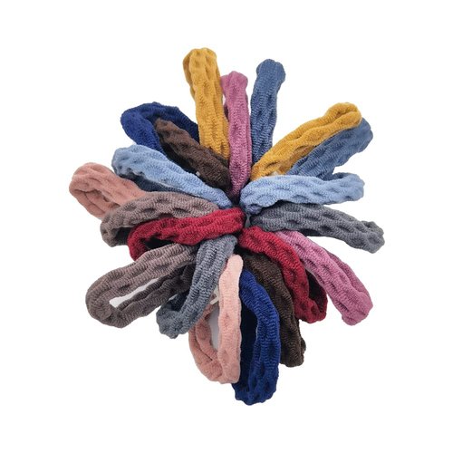 Design of Diamond shape Pattern Hair Ties with Seamless High Elastic Thickening in Ponytail Holders (Multiple Colors with 20 Pcs Packing)
