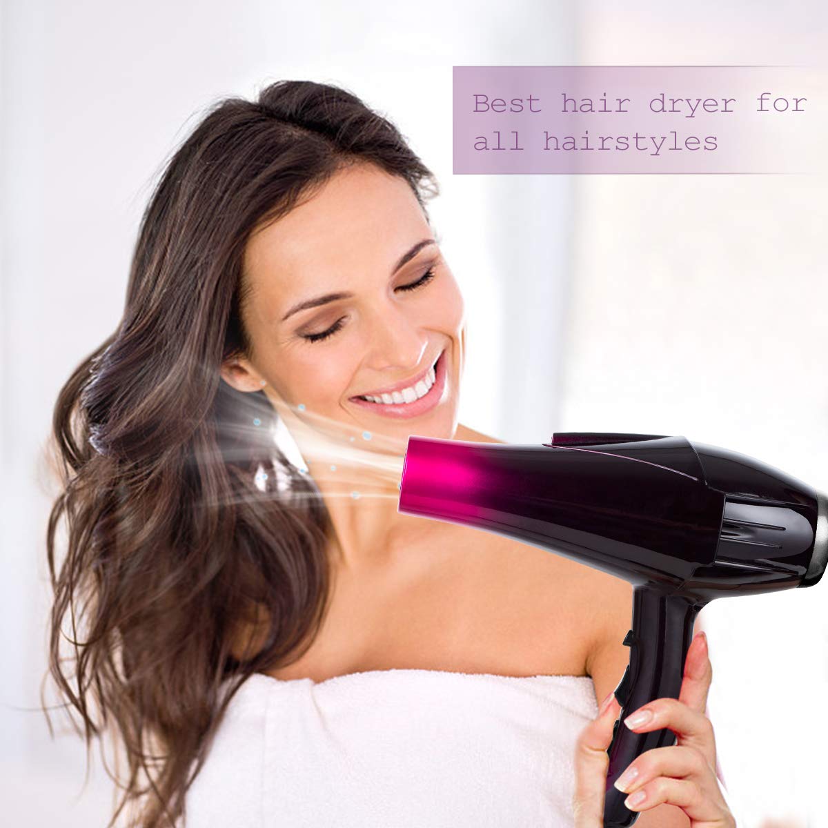 Skiennix Professional Hair Dryer - 3500W Fast Drying with Blue Light & Negative Ionic Technology