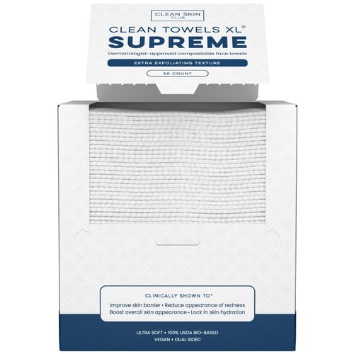 Clean Skin Club Clean Towels XL® - Ultra Absorbent Disposable Face Towels | 100% Biobased, 50 Count