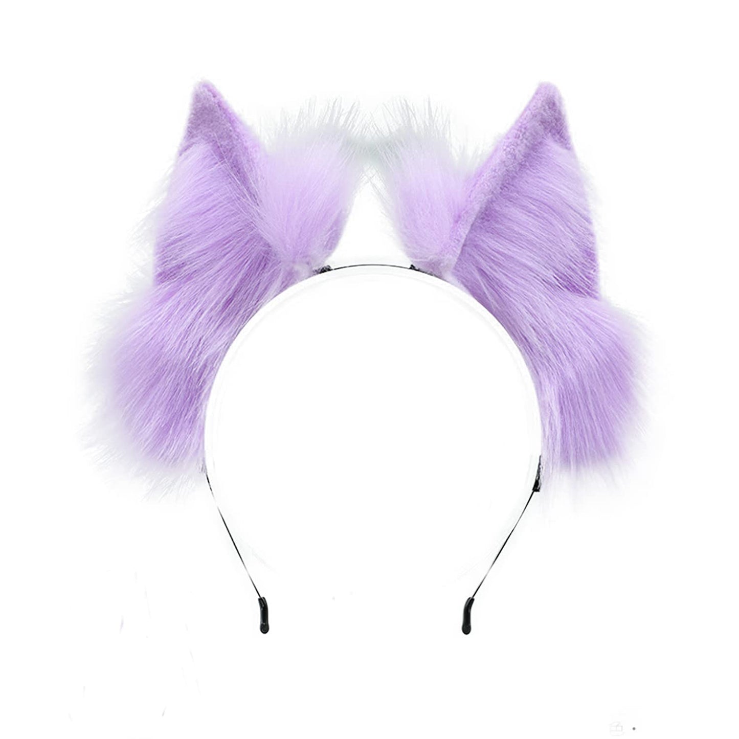 Faylay Wolf/Fox/Cat Ear Cosplay Headwear Girl Accessories Handmade Hairband Furry Ear Faux Fur Headband (04-1 Purple)