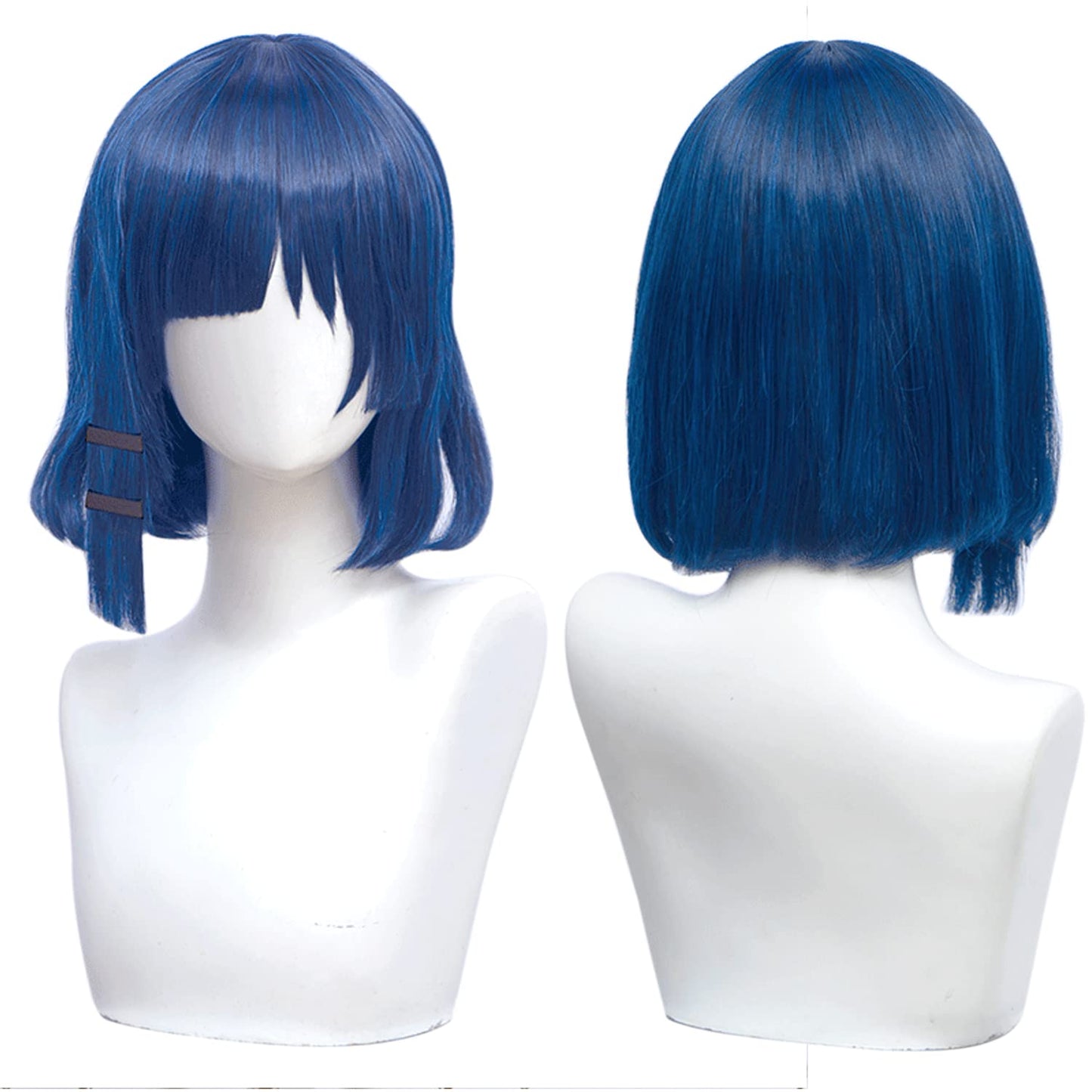 XiongXiongLe Anime Short Blue Cosplay Wig Cos Role Ymada Ryo Bocchi the Rock Song Women Costume High Temperature Silk Hair Wig for Girl Party Christmas Halloween Daily Wear(Yamada Ryo)