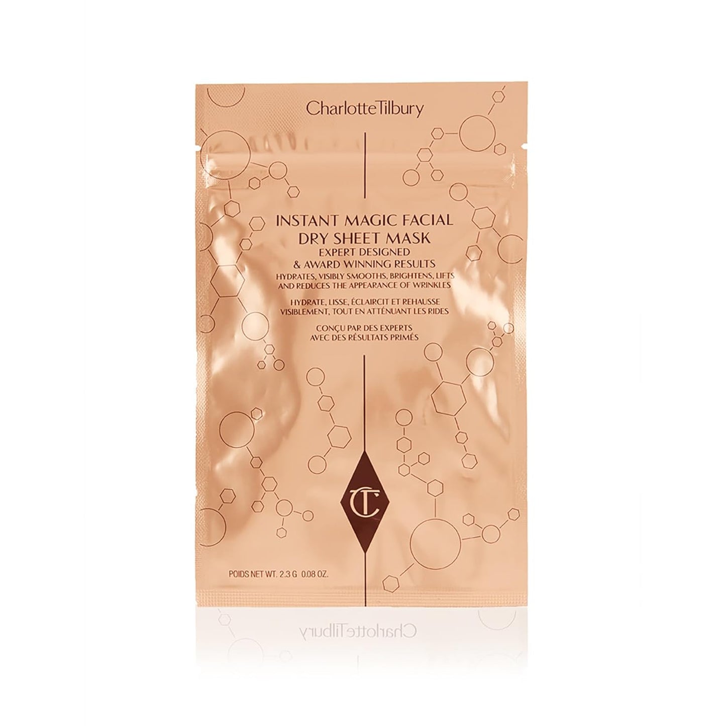 Charlotte Tilbury Instant Magic Dry Sheet Face Mask - Reusable Hydrating Mask with Niacinamide & Peptides - Smooths, Brightens & Plumps (1 Count)