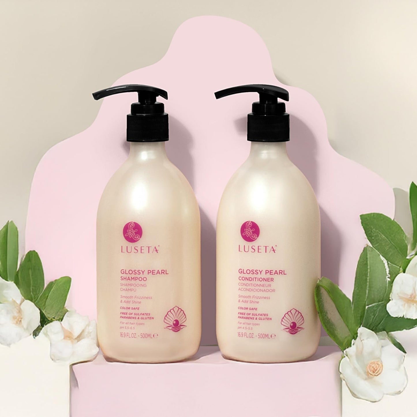 Luseta Hyaluronic Acid Moisturizing Shampoo & Conditioner Set for Dry and Damaged Hair, Sulfate Free Shampoo and Conditioner for Women Infused with Argan Oil and Shea Butter Paraben-Free2 x 16.9oz