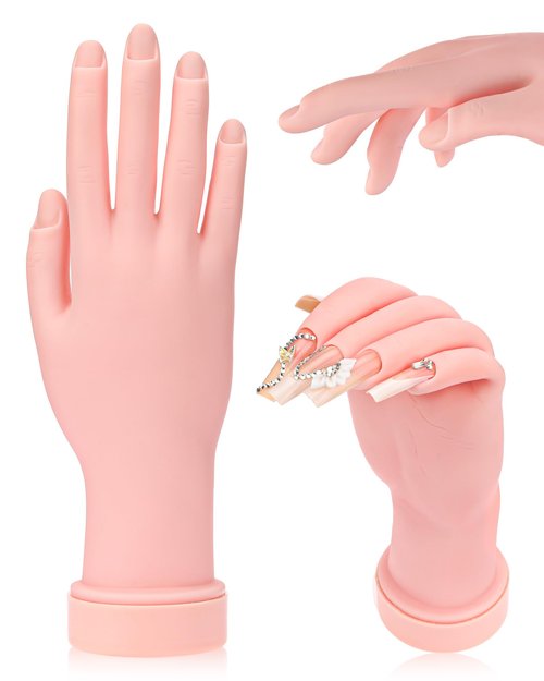 Practice Hand for Acrylic Nails Soft Touch Mannequin Hand for Nails, Flexible and Bendable Fake Hand for Nails for Nail Art Beginners