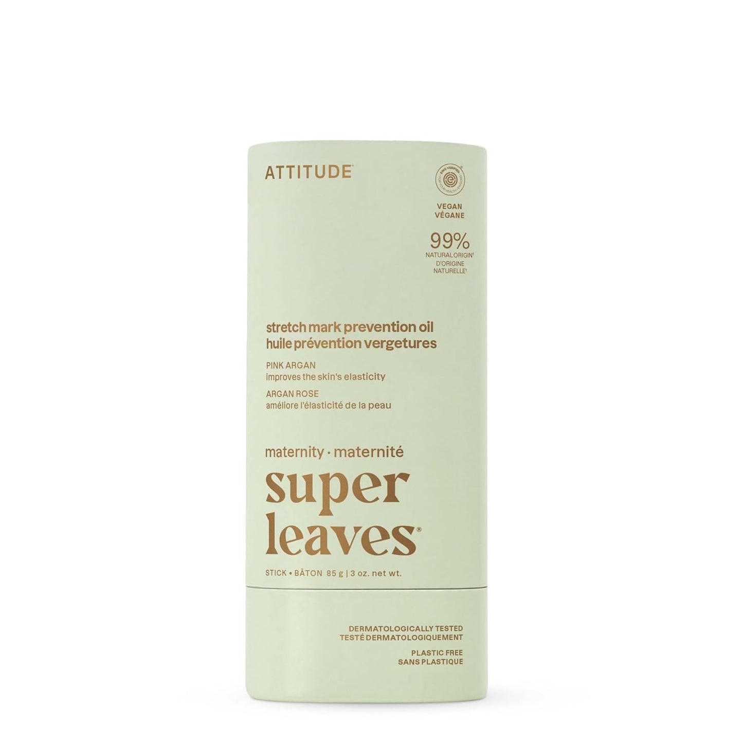 ATTITUDE Pregnancy Stretch Mark Prevention Oil - EWG Verified, Vegan & Plant-Based, 3 Ounces