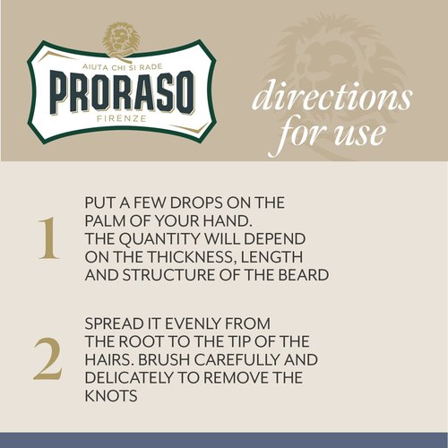 Proraso Beard Oil - Tame & Condition with Avocado, Macadamia Nut & Walnut Oils | 3.4 oz
