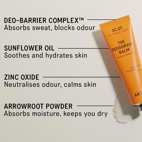 AKT Deodorant Balm - Award-Winning Natural Formula | Plastic-Free & Aluminum-Free | 50ml Orange Grove
